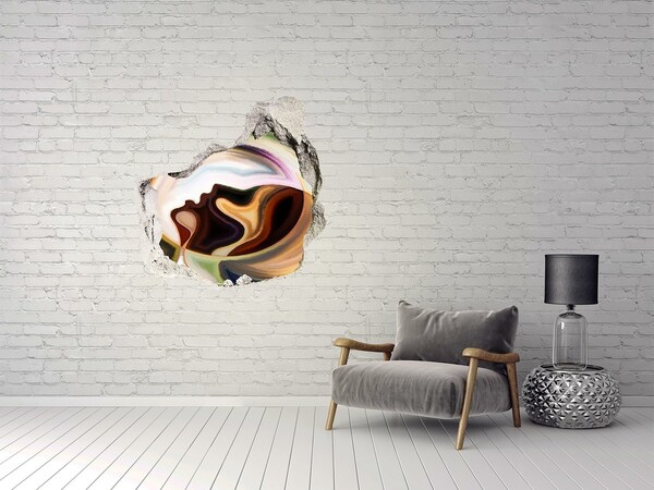 Hole in the wall decal A face in earthy colors