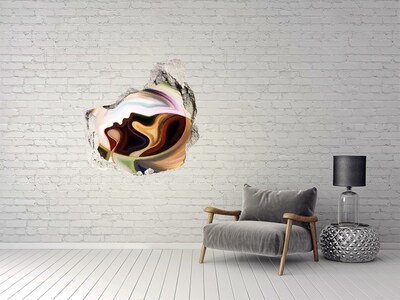 Hole in the wall decal A face in earthy colors