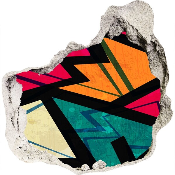 3D wall hole wallpaper A colorful mural in a hole in the wall