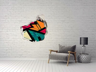 3D wall hole wallpaper A colorful mural in a hole in the wall