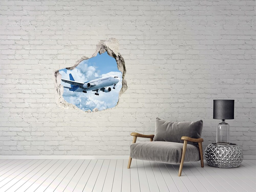 Hole in the wall decal Plane in the sky