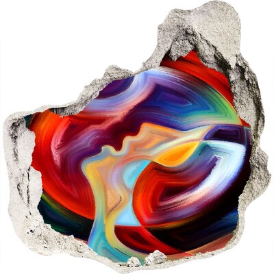 Hole wall sticker A colorful dance of emotions