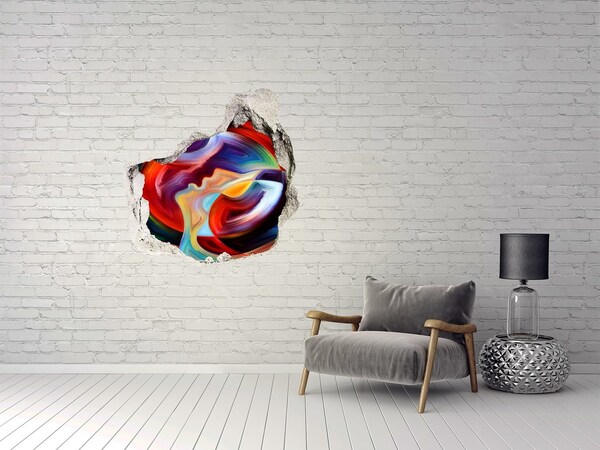 Hole wall sticker A colorful dance of emotions