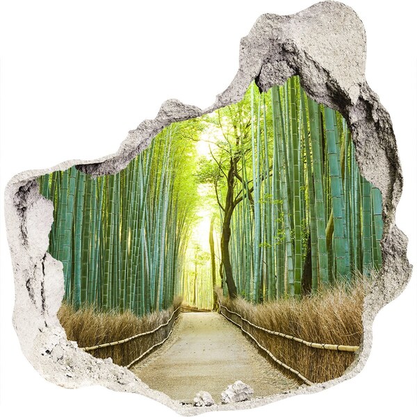 Hole in the wall sticker Bamboo forest in the sun