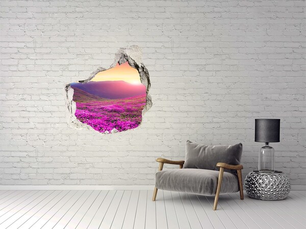 Hole in the wall sticker Flower Valley at Sunset