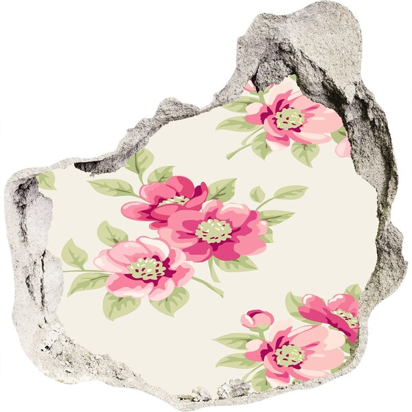 Hole wall sticker Floral pattern