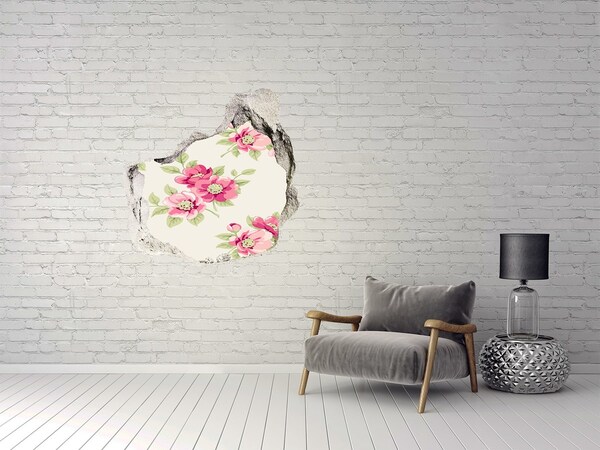 Hole wall sticker Floral pattern