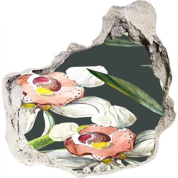 3D wall hole Flowers in concrete
