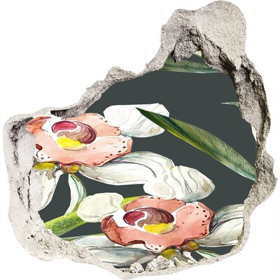 3D wall hole Flowers in concrete