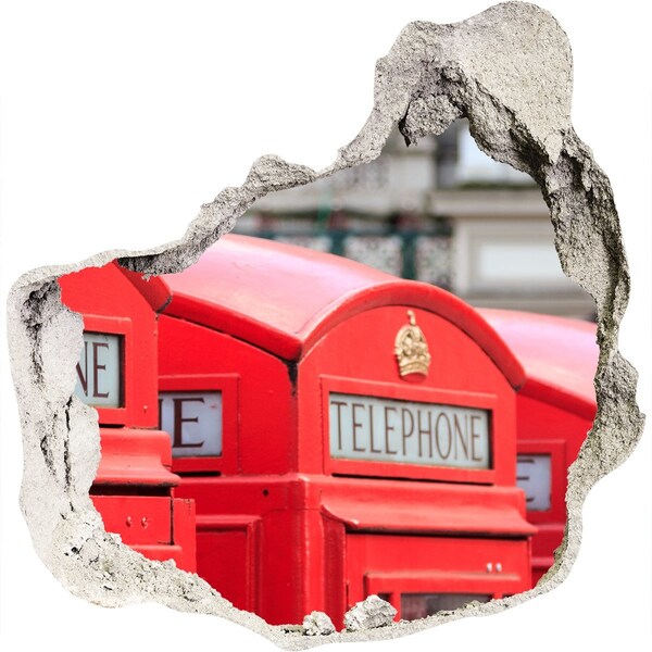 3D wall hole British telephone boxes