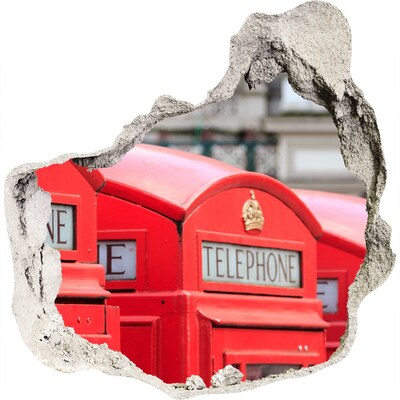 3D wall hole British telephone boxes