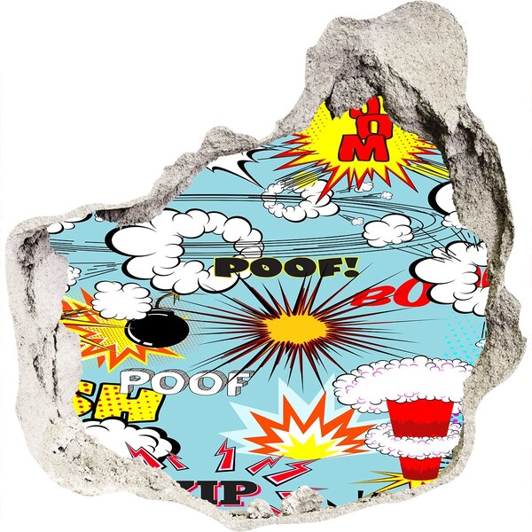 Hole wall sticker Creative Comic Explosion
