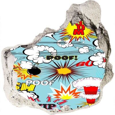 Hole wall sticker Creative Comic Explosion
