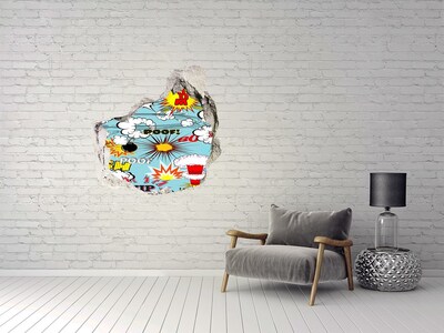 Hole wall sticker Creative Comic Explosion
