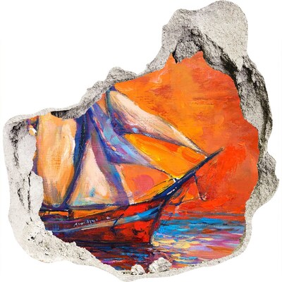 Hole wall sticker Sunset at sea