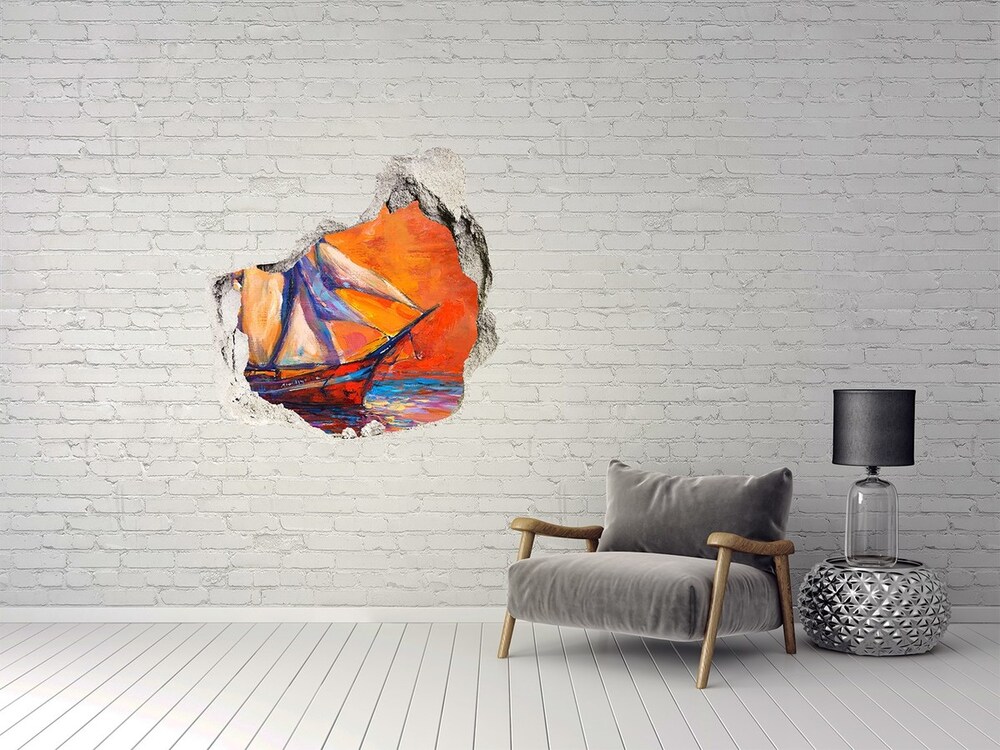 Hole wall sticker Spacecraft