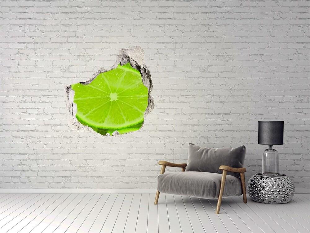 3D wall hole wallpaper Lime