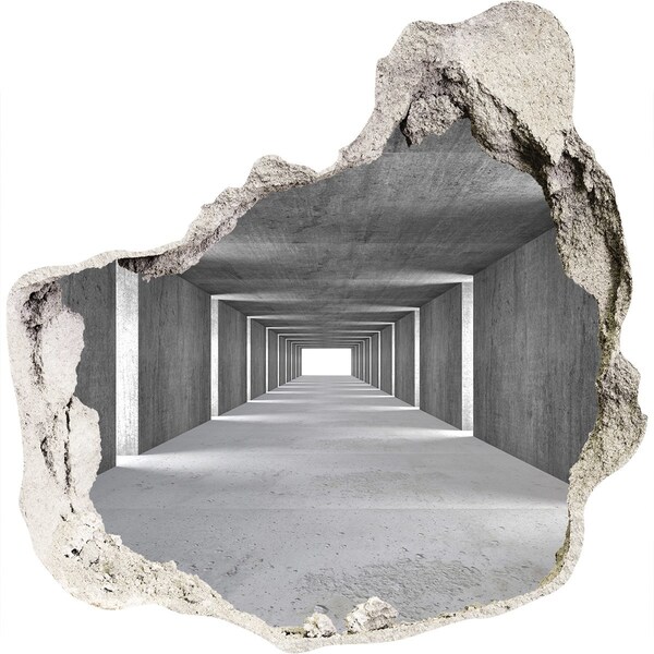 Hole in the wall decal Empty concrete corridor