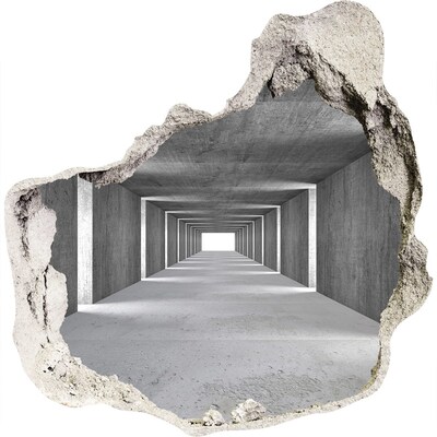Hole in the wall decal Empty concrete corridor