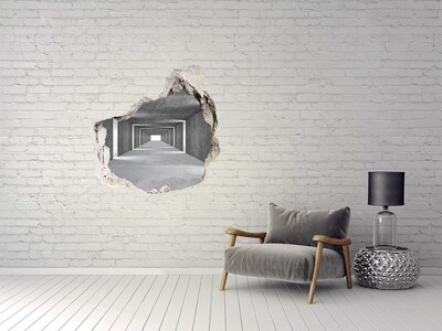 Hole in the wall decal Empty concrete corridor