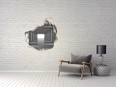 Hole wall sticker Brick tunnel