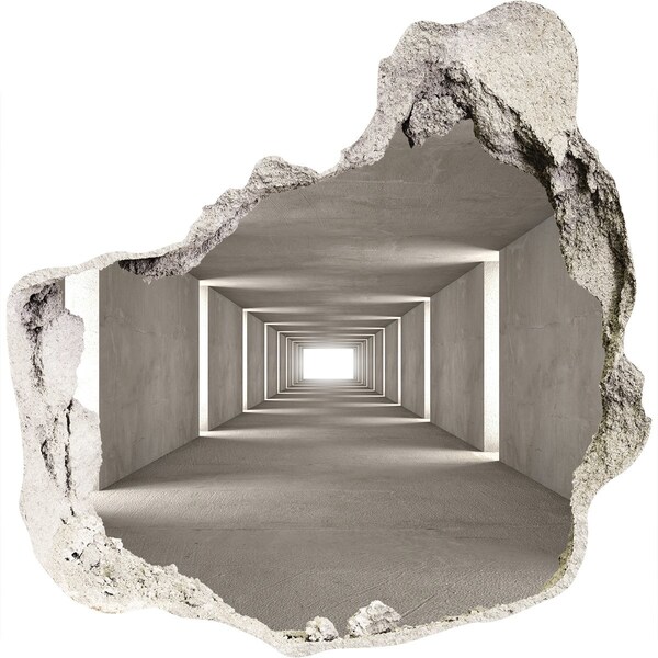 Hole in the wall decal Empty concrete corridor