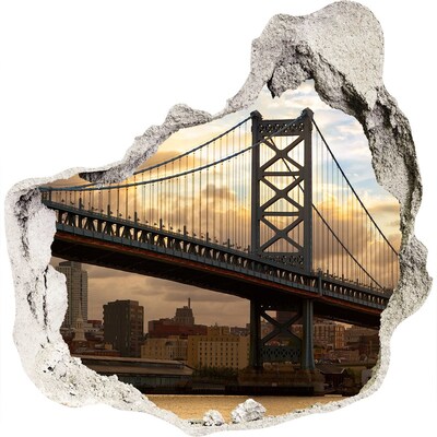 Hole in the wall decal Philadelphia bridge