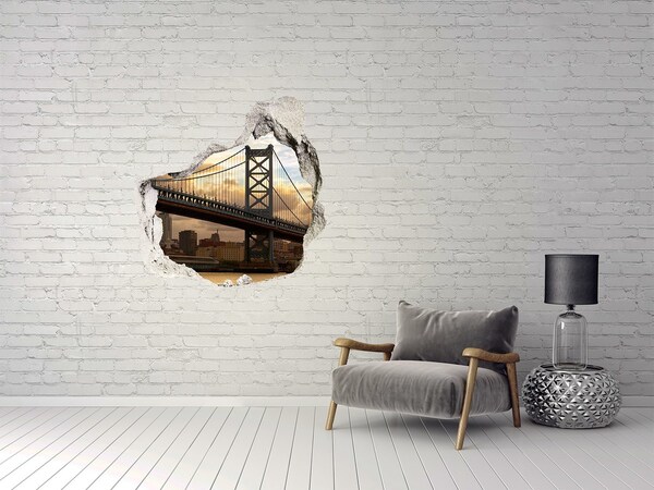 Hole in the wall decal Philadelphia bridge