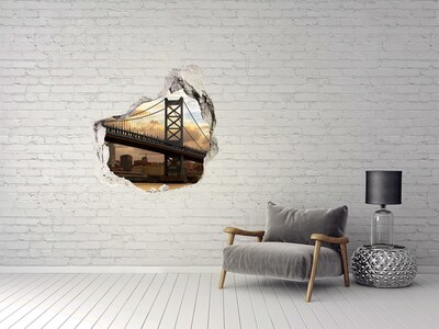 Hole in the wall decal Philadelphia bridge