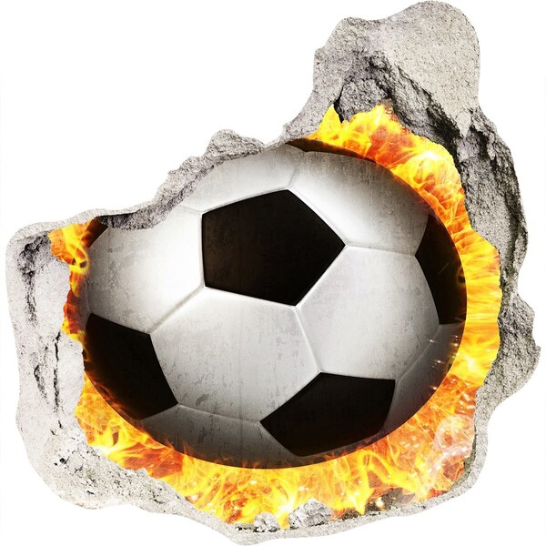 Hole in the wall sticker Football on fire