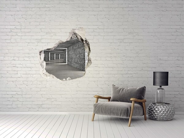 Hole in the wall sticker Brick tunnel