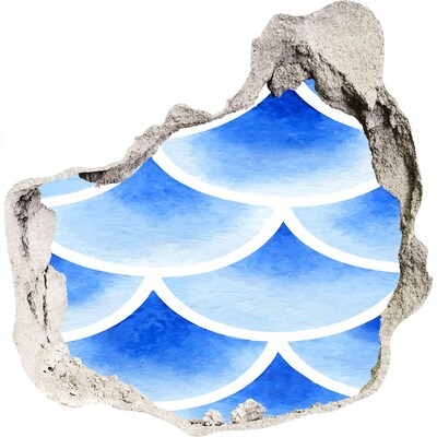 3D wall hole wallpaper Water waves in a wall hole