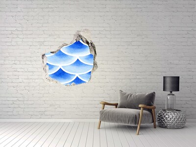 3D wall hole wallpaper Water waves in a wall hole