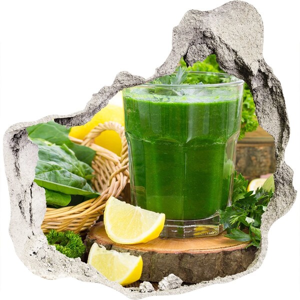 Hole in the wall decal Green cocktail in a natural setting