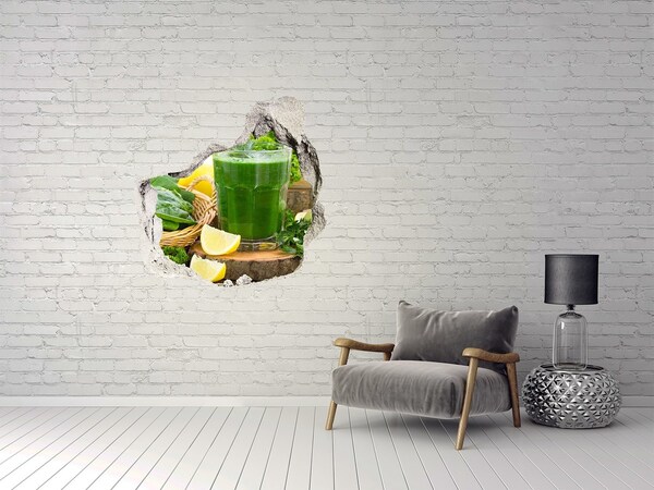 Hole in the wall decal Green cocktail