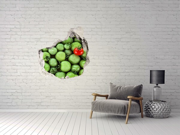 Hole in the wall decal Fruit in concrete