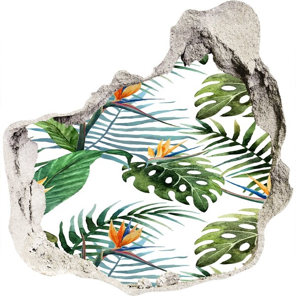 Hole wall sticker Tropical flowers