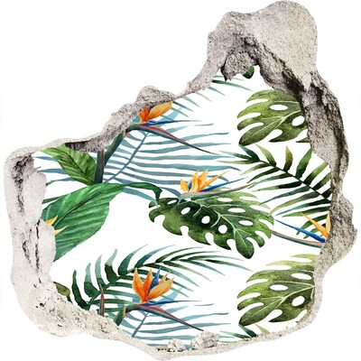Hole wall sticker Tropical paradise behind the wall