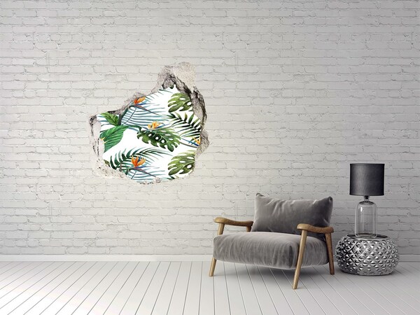 Hole wall sticker Tropical paradise behind the wall