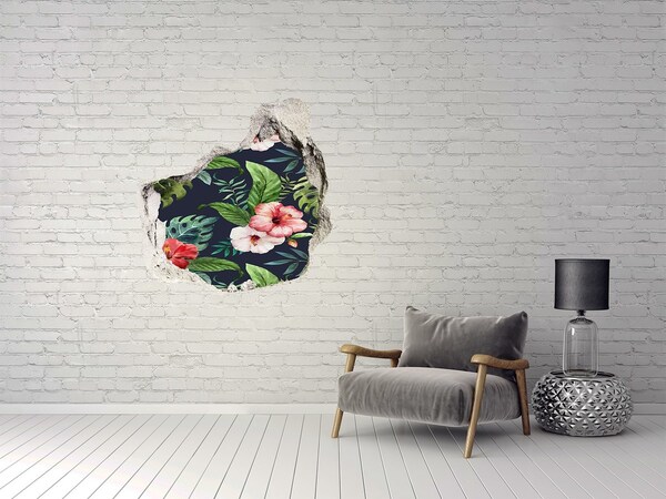 Hole in the wall decal Hole-in-the-wall tropical garden