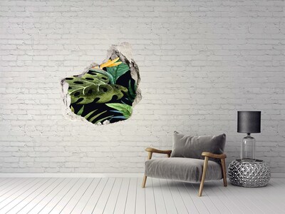 Hole wall sticker Tropical jungle behind the wall