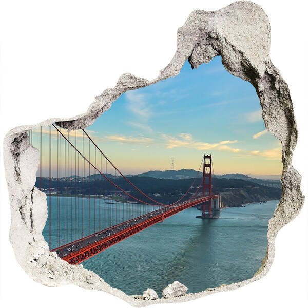 Hole in the wall decal Golden Gate Bridge in San Francisco