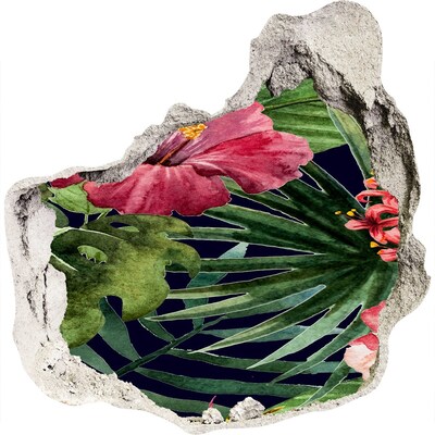 Hole wall sticker Tropical flowers