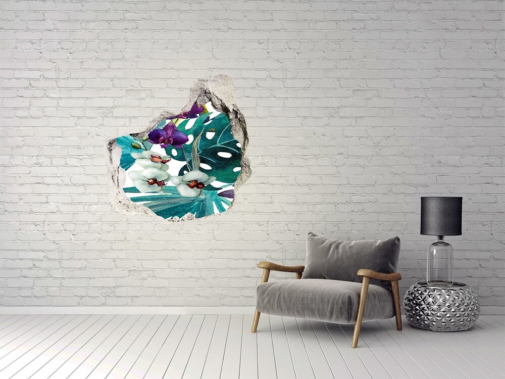 Hole wall sticker Tropical flowers