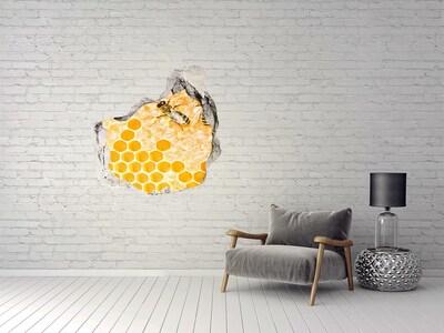 3D wall hole wallpaper Working bees