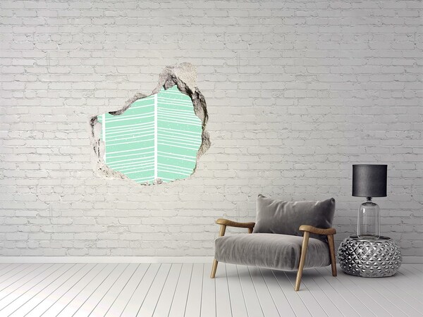 Hole wall sticker Green wall in Scandinavian style