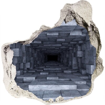 3D wall hole Deep tunnel in concrete
