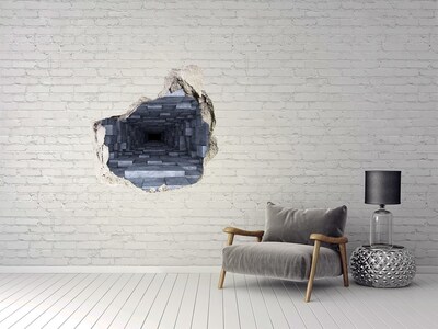 3D wall hole Deep tunnel in concrete