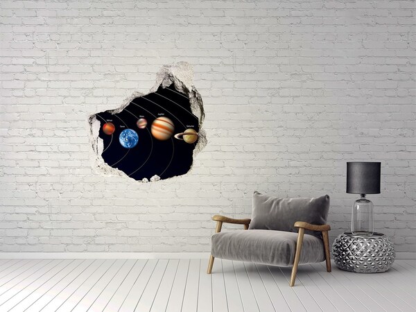 Hole in the wall sticker Solar system