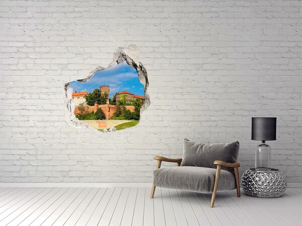 3D wall hole wallpaper Cracow Poland